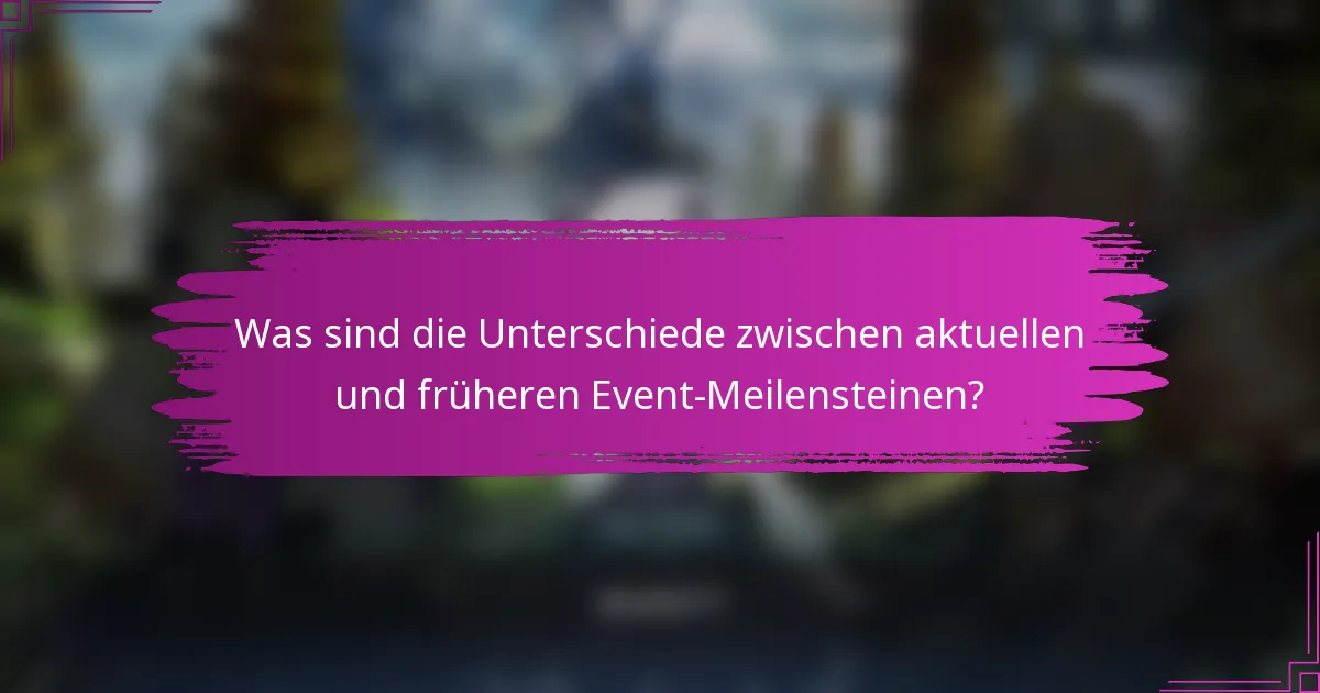 Was sind die Unterschiede zwischen aktuellen und früheren Event-Meilensteinen?
