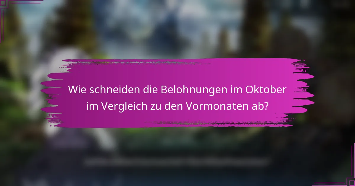 Wie schneiden die Belohnungen im Oktober im Vergleich zu den Vormonaten ab?