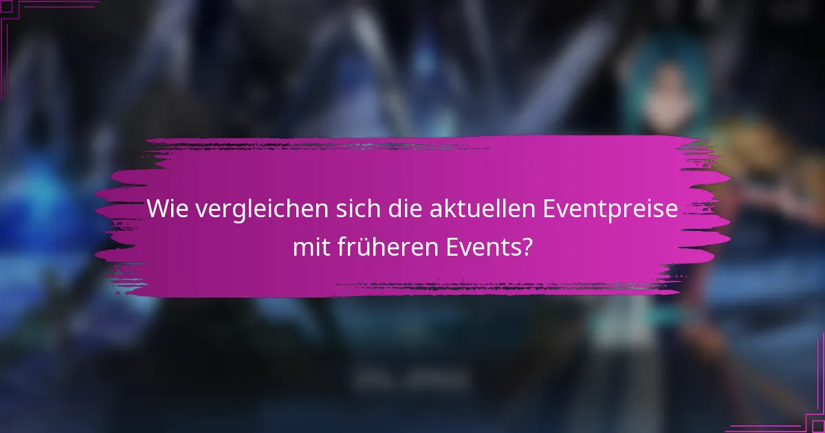 Wie vergleichen sich die aktuellen Eventpreise mit früheren Events?