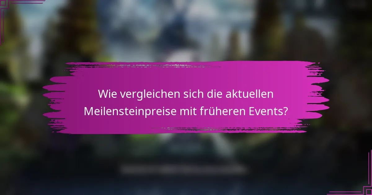 Wie vergleichen sich die aktuellen Meilensteinpreise mit früheren Events?