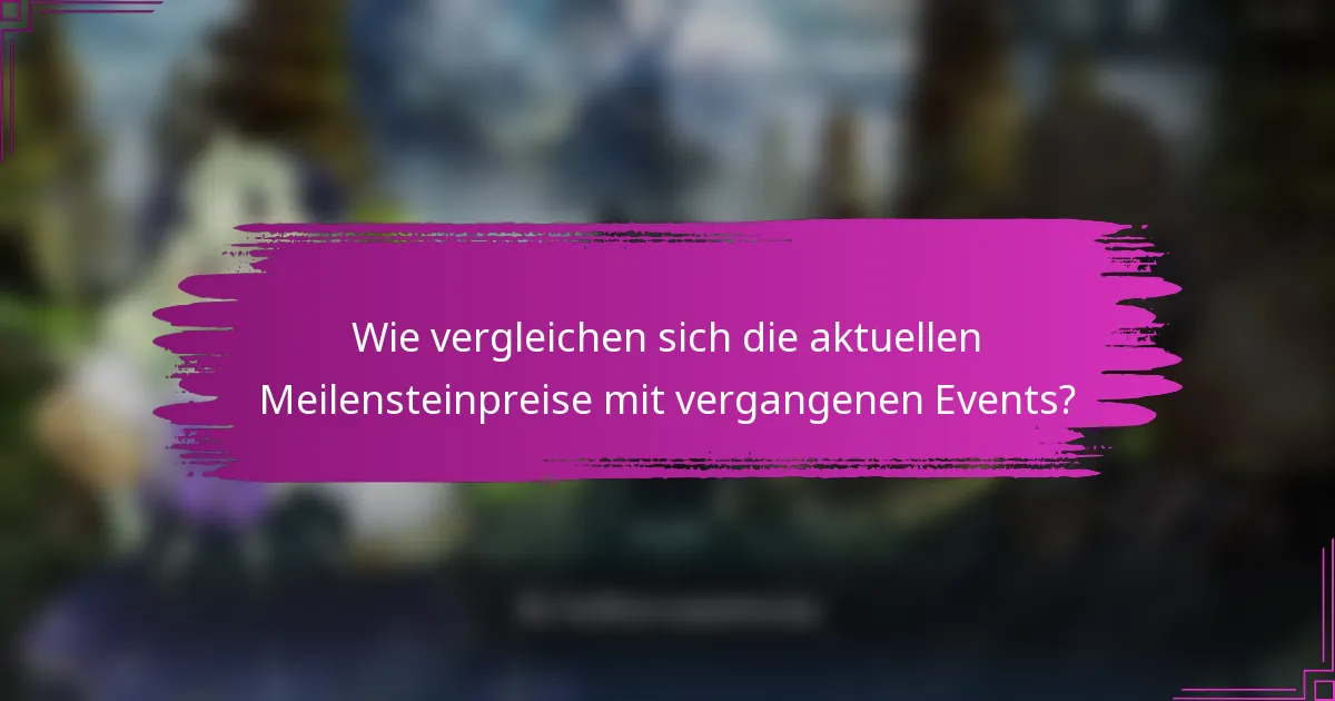 Wie vergleichen sich die aktuellen Meilensteinpreise mit vergangenen Events?